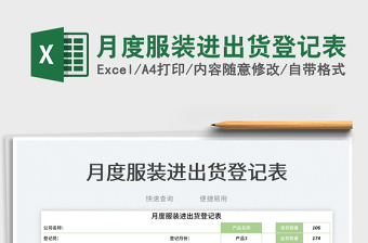 2025月度服装进出货登记表免费下载