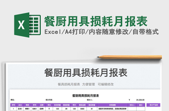 2025餐厨用具损耗月报表免费下载
