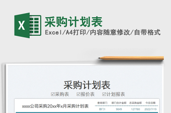 2025采购计划表免费下载