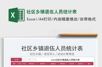2025社区乡镇退伍人员统计表免费下载
