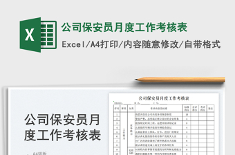 2025公司保安员月度工作考核表免费下载