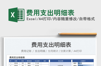 2025费用支出明细表免费下载