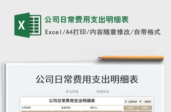 2025公司日常费用支出明细表免费下载