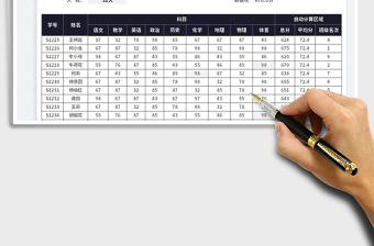 2025初中考试成绩表-自动前三排名显示免费下载