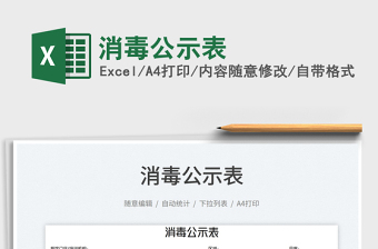 2025消毒公示表免费下载