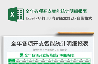 2025全年各项开支智能统计明细报表免费下载