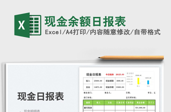2025现金余额日报表免费下载