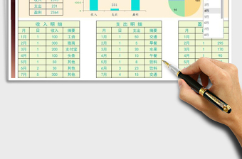 2025理财现金日记账收支表免费下载