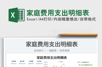 2025家庭费用支出明细表免费下载