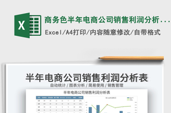 2025商务色半年电商公司销售利润分析表免费下载