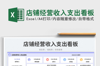 2025店铺经营收入支出看板免费下载