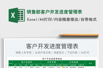 2025销售部客户开发进度管理表免费下载