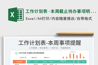 2025工作计划表-本周截止待办事项明细表免费下载