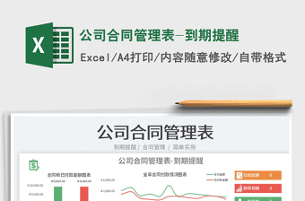 2025公司合同管理表-到期提醒免费下载