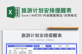 2025旅游计划安排提醒表免费下载