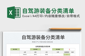 2025自驾游装备分类清单免费下载