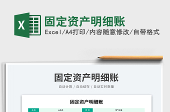 2025固定资产明细账免费下载