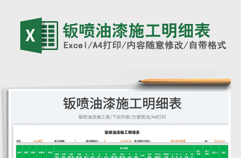 2025钣喷油漆施工明细表免费下载