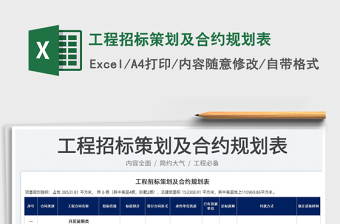 2025工程招标策划及合约规划表免费下载