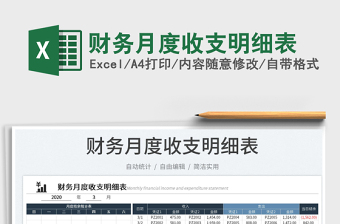 2025财务月度收支明细表免费下载