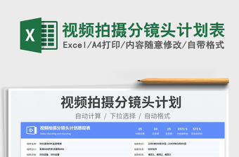 2025视频拍摄分镜头计划表免费下载