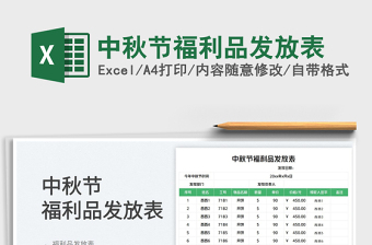 2025中秋节福利品发放表