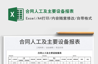 2025合同人工及主要设备报表