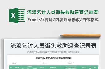 2025流浪乞讨人员街头救助巡查记录表