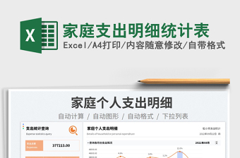 2025家庭支出明细统计表