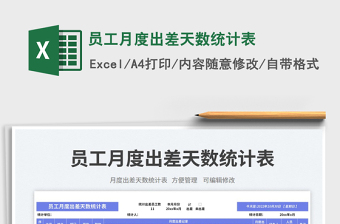 2025员工月度出差天数统计表