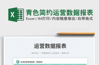 2025青色简约运营数据报表