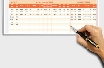 2025工人工时工资结算表