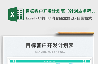 2025目标客户开发计划表（针对业务拜访）