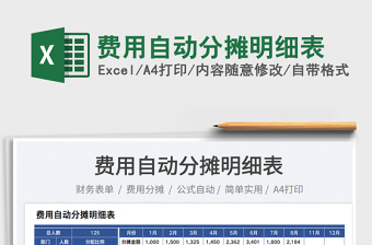2025费用自动分摊明细表