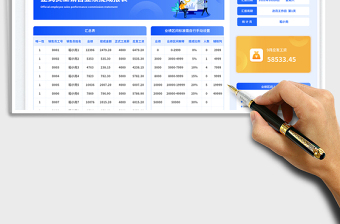 2025蓝色商务风（正式员工）销售业绩提成报表