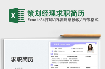 2025策划经理求职简历