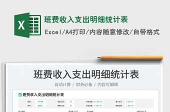 2025班费收入支出明细统计表
