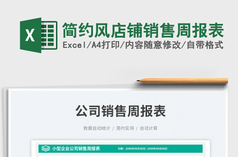 2025简约风店铺销售周报表