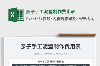 2025亲子手工泥塑制作费用表