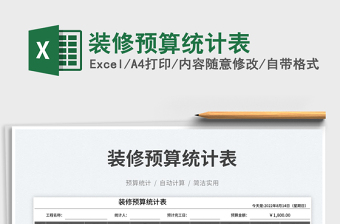 2025装修预算统计表