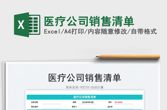 2025医疗公司销售清单