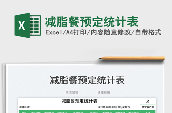 2025减脂餐预定统计表