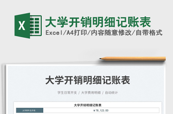 2025大学开销明细记账表