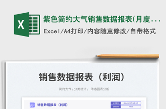 2025紫色简约大气销售数据报表(月度)