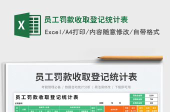 2025员工罚款收取登记统计表