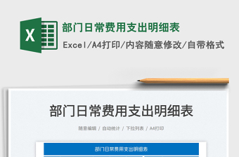 2025部门日常费用支出明细表