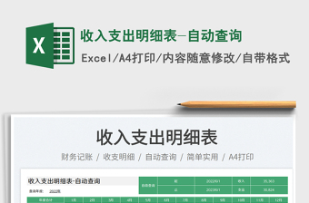 2025收入支出明细表-自动查询