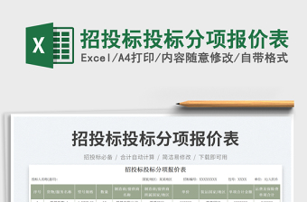 2025招投标投标分项报价表