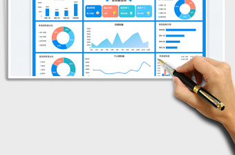 2025蓝色业绩动态销售数据可视化报表