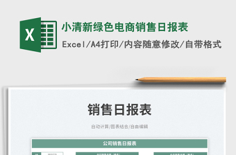2025小清新绿色电商销售日报表
